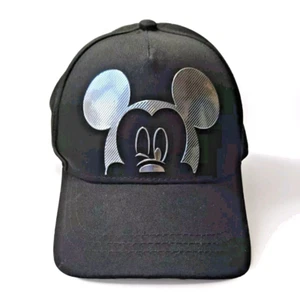 Disney World Resort Mickey Mouse Black & Silver Metallic Baseball Hat Adj. Strap - Picture 1 of 15