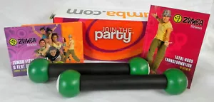 Zumba Fitness "Join the Party" Exercise Set, 4 DVDs, 2 Toning Sticks, Guide, VG - Picture 1 of 10