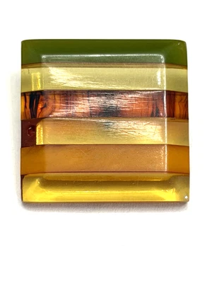 Vintage Striped Bakelite Button - Tested - See Description - 1-9/16" (S26) - Image 1 of 4