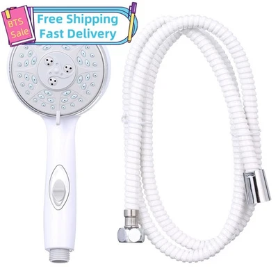 Kit de cabezal de ducha Camco con interruptor de encendido/apagado y manguera de ducha flexible de 60", blanco Foto 1 de 4