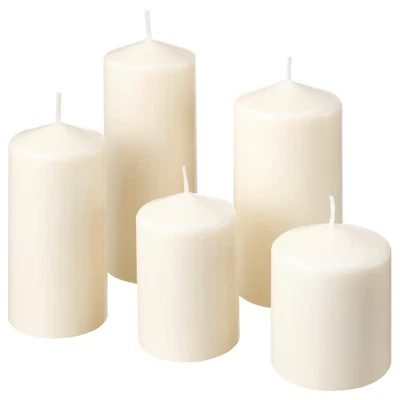 Juego de 5 velas de pilar de larga duración naturales IKEA FENOMEN bloque sin perfume Foto 1 de 3