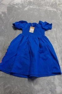 Mini Boden 6-7Y Blue Safari Animals Clare Shirred Applique Dress NWT - Picture 1 of 9