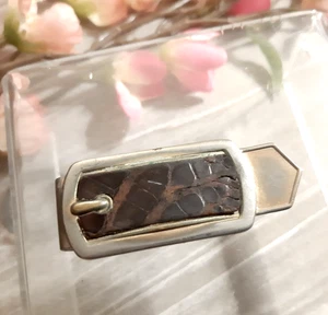 Fermasoldi vintage da uomo Swank ~ fermasoldi con fibbia per cintura in coccodrillo, fermacravatta - Foto 1 di 5