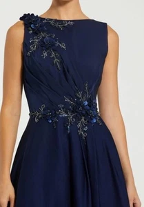 $798 Mac Duggal Floral Embellished Sleeveless Evening Dress - Picture 1 of 11