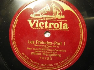 1922 WILLEM MENGELBERG Liszt LES PRELUDES Part 1 NY Philharmonic VICTOR 74780 - Picture 1 of 1
