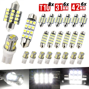 20x Combo LED Interior Coche Luz Interior Cúpula Mapa Puerta Placa Luces Blanco - Imagen 1 de 8
