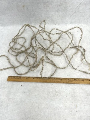 antique garland metal string Christmas tree feather 198 in. original 1800s - Image 1 of 4