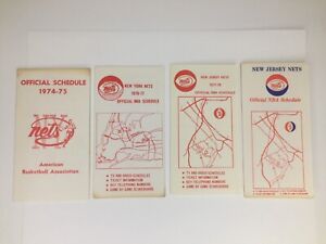 VTG New York Jersey Nets Pocket Schedule Lot (4) 1974-75 ABA 1976-77 / 1977-78