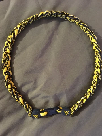 WVU MOUNTAINEERS Blue 22" Titanium Triple Rope NECKLACE NEW! FAST! FREE SHIP! Cover