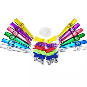 18Pcs Metal Kazoos With LanyardsWith 20Pcs Kazoo Flute Diaphragms,Musical Ins... - Picture 1 of 6