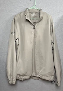 Callaway X Series 1/4 Zip Mens XL Beige Golf Packable Rain Wind Lightweight - Picture 1 of 24