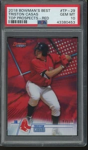 2018 Bowman's Best Baseball Triston Casas #TP-29 Red Refractor /10 PSA 10 - Picture 1 of 2