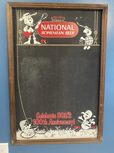 VTG 1985 National Bohemian Beer 100th Anniversary Menu Chalkboard Sign 25x17” - Picture 1 of 13