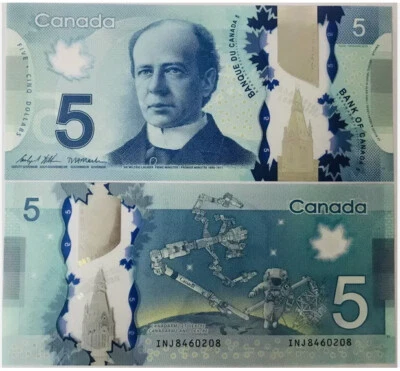 2013-2022 Canada 5 Dollars P 106 Polymer NEW UNC Banknote - Image 1 of 2