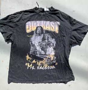 Men's Outkast T-Shirt Charcoal Gray Spell-Out XL 90s Rap South ATliens ATL Dirty - Picture 1 of 16
