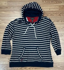 Lauren Jeans Co Pullover Hoodie Ralph Lauren Damen Large Navy Weiß Gestreift - Bild 1 von 4