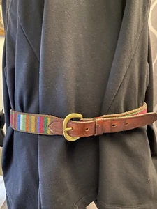 Cinturón L. Insko Winchester Kentucky Vintage Marrón Colorido Punta de Aguja - Imagen 1 de 7