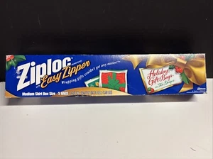 New Ziploc Easy Zipper Holiday Gift Storage Bags 5 Medium Shirt Box Size 2001 - Picture 1 of 1