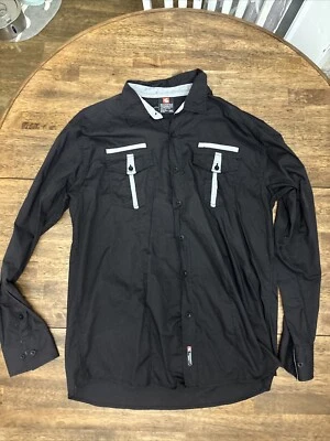 South Pole Mens 2XL Button Down Black Dual Pocket Shirt EUC - Image 1 of 4