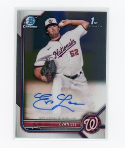 EVAN LEE 2022 Bowman Chrome 1st Prospect Autograph #CPA-EL Washington Nationals