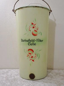 Antiker Berkefeld Filter Celle Emaille Behälter Vintage um 1920 Reklame Werbung - Bild 1 von 6