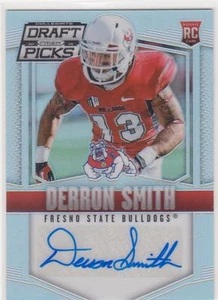 2015 Panini Prizm Draft Picks Derron Smith Autogramm RC Fresno State Bulldogs - Bild 1 von 2