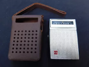 Radio a transistor vintage Mitsubishi National T-53 e custodia originale Giappone - Foto 1 di 12