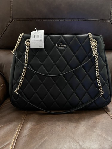 Kate Spade New York Carey Borsa Trapuntata In Pelle Grande Borsa Tote Catena A Spalla Nera