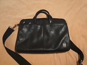 Knomo London Black Full Grain Leather Laptop Shoulder Bag - Picture 1 of 6