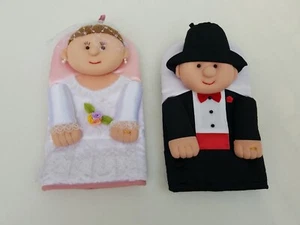 Wedding Bride & Groom Oven Mitt Potholder Set - Picture 1 of 5