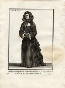 ANCIEN HABILLEMENT DAME RELIGIEUSE DE LA ROYALE MAISON St LOUIS AVANT 1707 - Picture 1 of 1