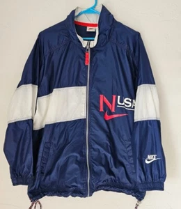 Vintage Nike USA Boys XL 18-20 Blue Windbreaker Jacket Embroidered Logo - Picture 1 of 16