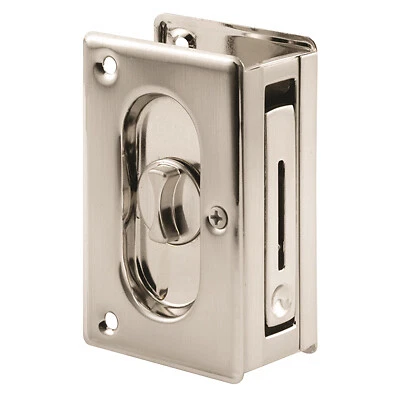 Prime-Line N 7367 Pocket Door Privacy Lock & Pull, Satin Nickel - Quantity 1 - Image 1 of 2