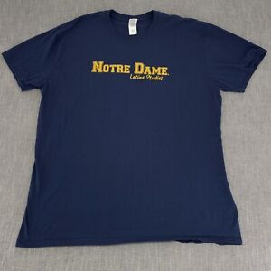 Notre Dame Men's 2XL Shirt Fighting Irish Latino Studies Hispanic Tee Navy