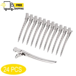 24X Hairdressing Hair Clip Single Hole Pin Curl Setting Section Duckbill Hairpin - Picture 1 of 9