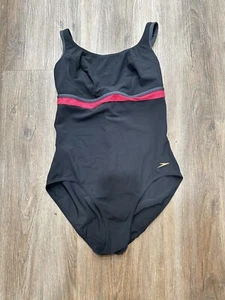 Traje de baño Speedo Sculpture 1 pieza (36) negro acento rayas nailon/elastano - Imagen 1 de 9