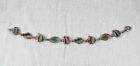 Vintage Sterling Silver Inlaid Stone Tropical Fish Bracelet 7.5” Long