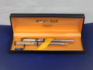 Vintage Waterman Ideal 18K Gold Nib Fountain and Ballpoint Pen Set Original Box - Picture 1 of 9