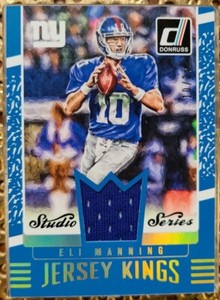ELI MANNING 2016 DONRUSS STUDIO SERIES JERSEY KINGS SWATCH # 10/25= EBAY 1/1!!! 