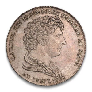 Sweden Silver 1 Riksdaler 1821 CB - Picture 1 of 2