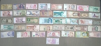 Lote Circulado de 40 Billetes Extranjeros Papel Monedo Mundial Moneda Coleccionable Foto 1 de 2