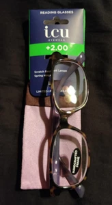 ICU Eyewear Celina Reading Glasses Readers with Case +2.00 NIP - Picture 1 of 3