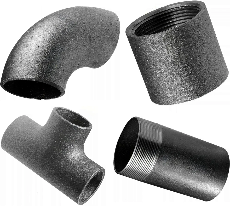 Stahl Schweißbogen SchweißT-stück Schweißmuffe Rohr schwarz Nahtlos 3/8 - 2 ZOLL