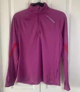Brooks 1/4 Zip Athletic Running Top Womens Sz Large W/Pocket Thumb Holes Hiking - Picture 1 of 6