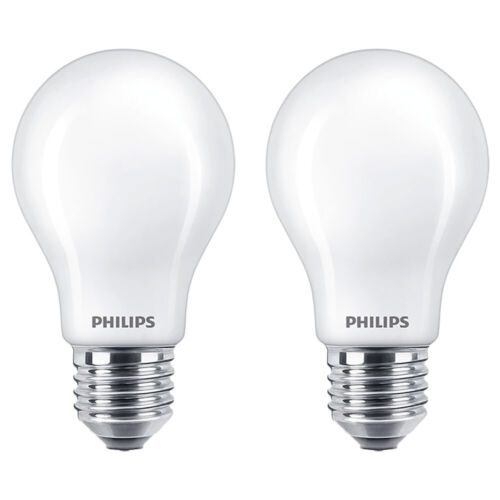 2 x Philips LED A60 Birnenform 10,5W = 100W E27 matt 1521lm warmweiß 2700K