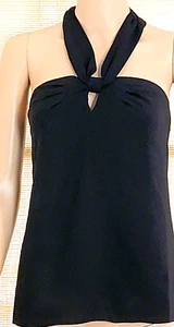 NWT Loft Women's Black Halter Top w/Keyhole Size S - Picture 1 of 16