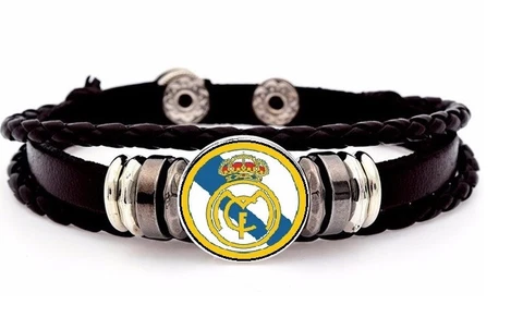 Real Madrid Mens Womens Soccer Futbol Leather Team Adjusts Bracelet w GiftPk D14 Cover