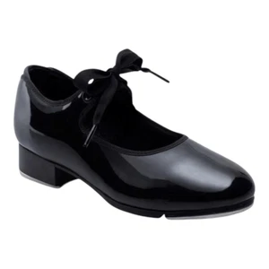 Capezio Girl's Tyette Black Patent Tap Shoe Dance Size 5 - Picture 1 of 6
