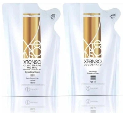 L'Oreal Paris XTenso Crema Hidratante Alisadora de Cabello + Neutralizador 125 ml cada uno Foto 1 de 3