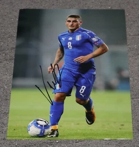Marco Verratti Firmado Personalmente a Mano Autógrafo 12X8 Foto Italia Regalo - Imagen 1 de 2